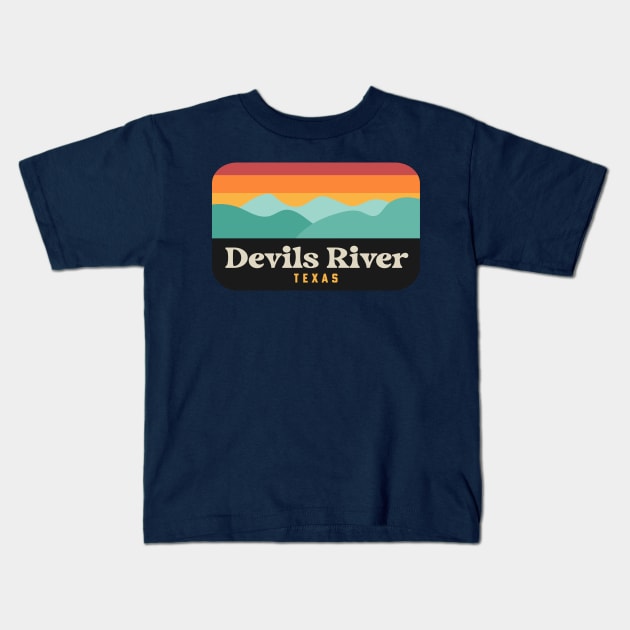 Devils River State Natural Area Texas Fishing Kayaking Kids T-Shirt by PodDesignShop